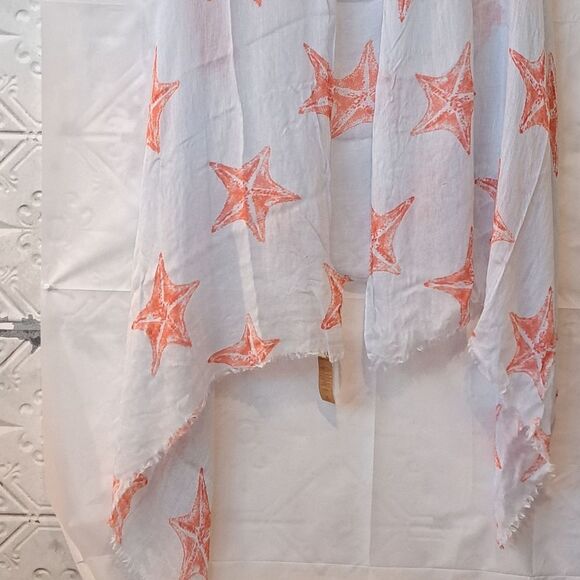 Look Collection New with Tag Large Pink Starfish Scarf Wrap for the Beach - Picture 6 of 11